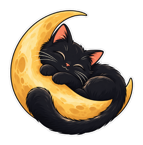 Moonlit Cat decal