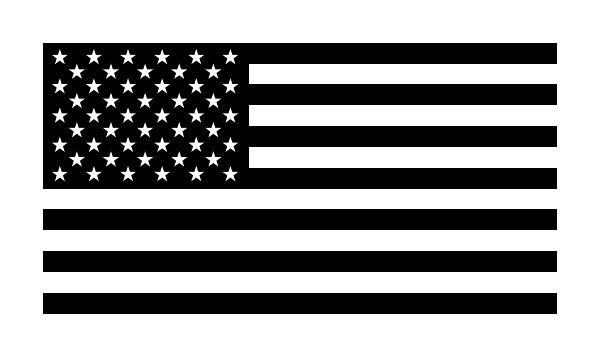 Stars and Stripes Monochrome black and white flag decal